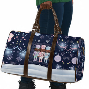 Black Nutcracker Magic Christmas Travel Bag African American Pastel Snowflake Winter