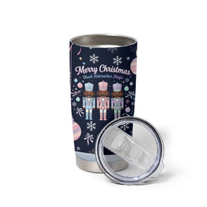 Black Nutcracker Magic Christmas Tumbler Cup African American Pastel Snowflake Winter