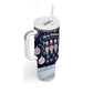 Black Nutcracker Magic Christmas Tumbler With Handle African American Pastel Snowflake Winter