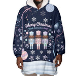 Black Nutcracker Magic Christmas Wearable Blanket Hoodie African American Pastel Snowflake Winter