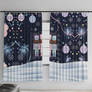 Black Nutcracker Magic Christmas Window Curtain African American Pastel Snowflake Winter