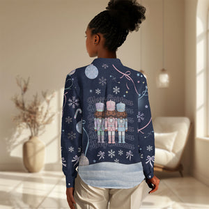Black Nutcracker Magic Christmas Women Casual Shirt African American Pastel Snowflake Winter