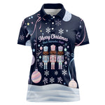 Black Nutcracker Magic Christmas Women Polo Shirt African American Pastel Snowflake Winter