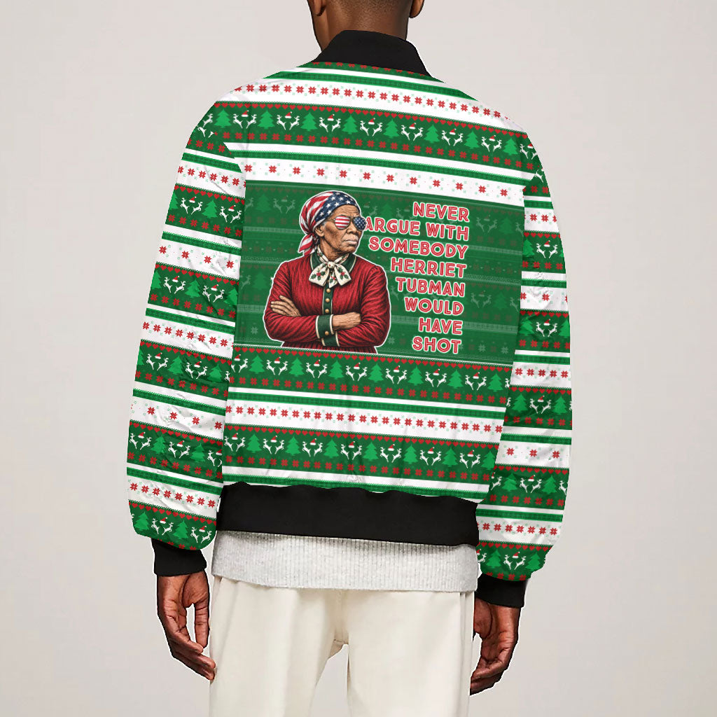 Harriet Tubman Christmas Bomber Jacket Pattern African American