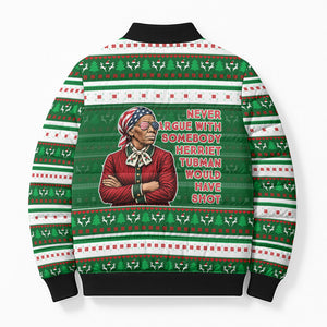 Harriet Tubman Christmas Bomber Puffer Jacket Pattern African American
