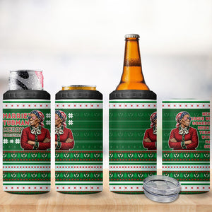 Harriet Tubman Christmas 4 in 1 Can Cooler Tumbler Pattern African American