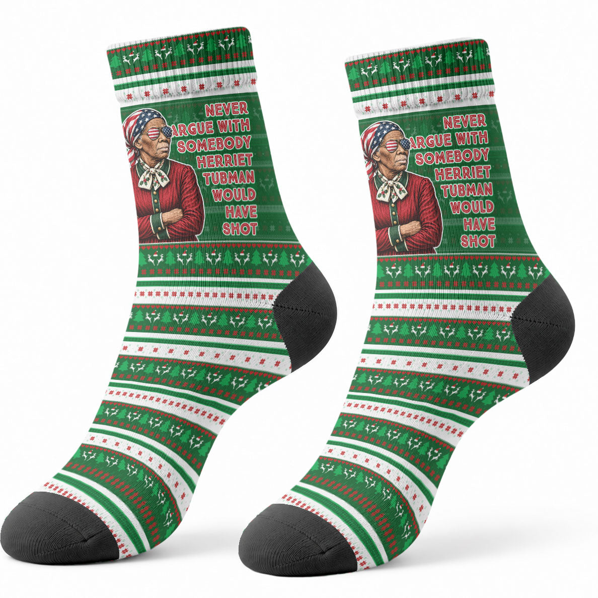 Harriet Tubman Christmas Crew Socks Pattern African American
