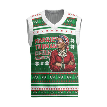 Harriet Tubman Christmas Knitted V-Neck Vest Pattern African American