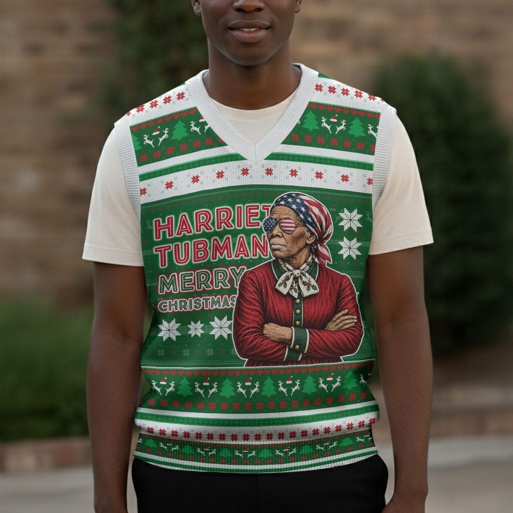 Harriet Tubman Christmas Knitted V-Neck Vest Pattern African American