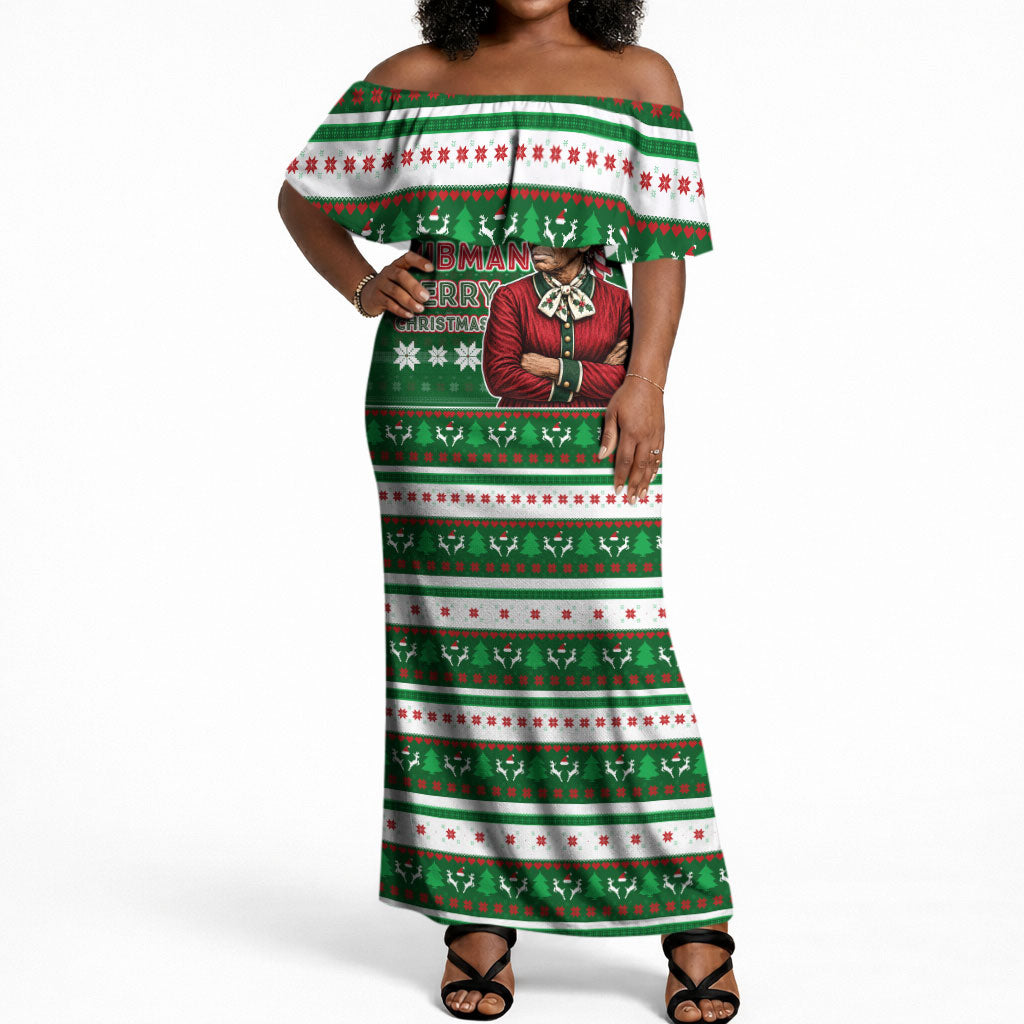 Harriet Tubman Christmas Off Shoulder Maxi Dress Pattern African American