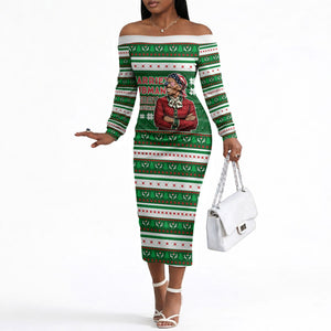 Harriet Tubman Christmas Off The Shoulder Long Sleeve Dress Pattern African American