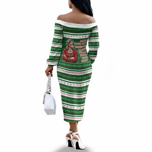 Harriet Tubman Christmas Off The Shoulder Long Sleeve Dress Pattern African American