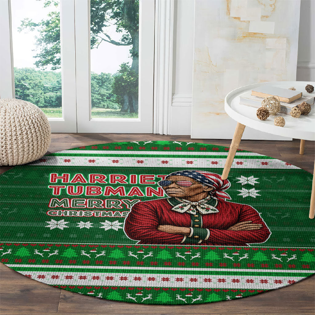 Harriet Tubman Christmas Round Carpet Pattern African American