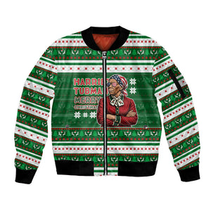 Harriet Tubman Christmas Sleeve Zip Bomber Jacket Pattern African American