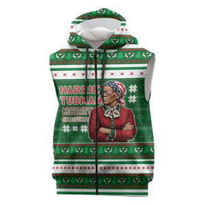 Harriet Tubman Christmas Sleeveless Zip Hoodie Pattern African American