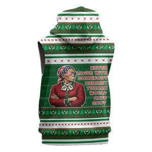 Harriet Tubman Christmas Sleeveless Zip Hoodie Pattern African American