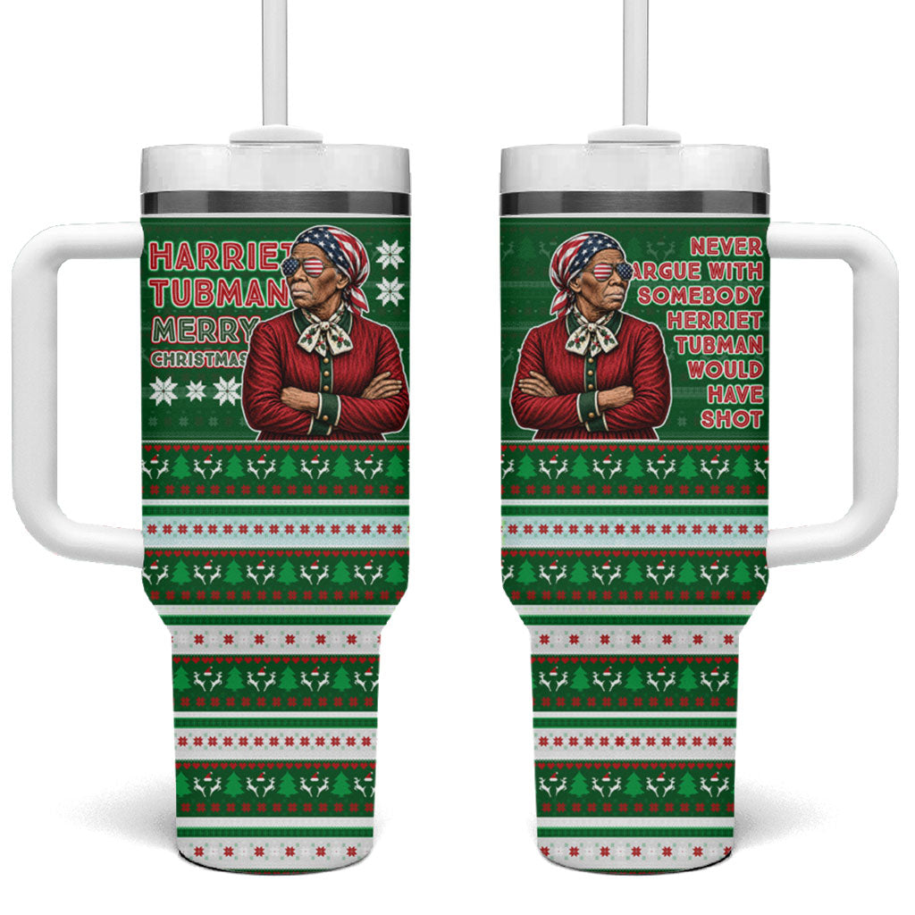 Harriet Tubman Christmas Tumbler With Handle Pattern African American
