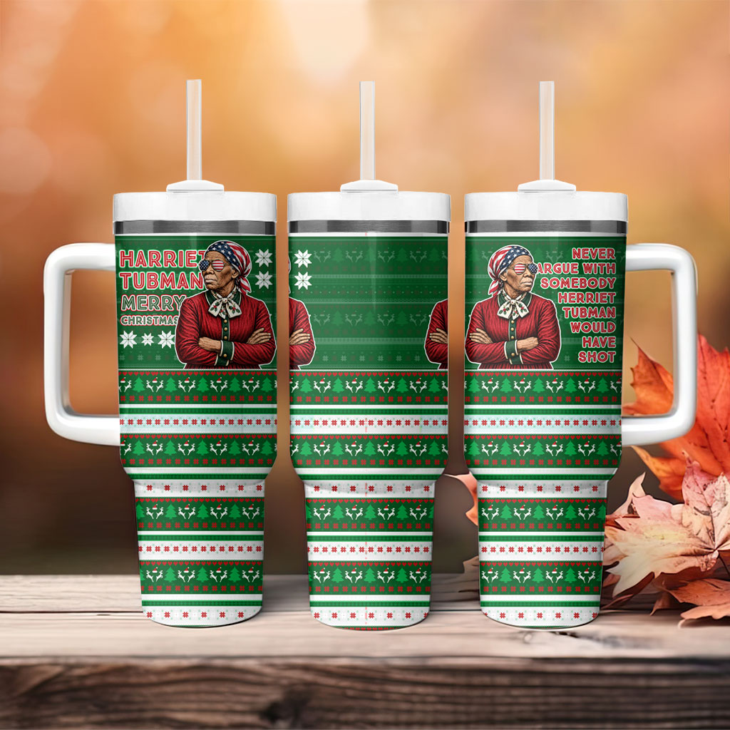 Harriet Tubman Christmas Tumbler With Handle Pattern African American