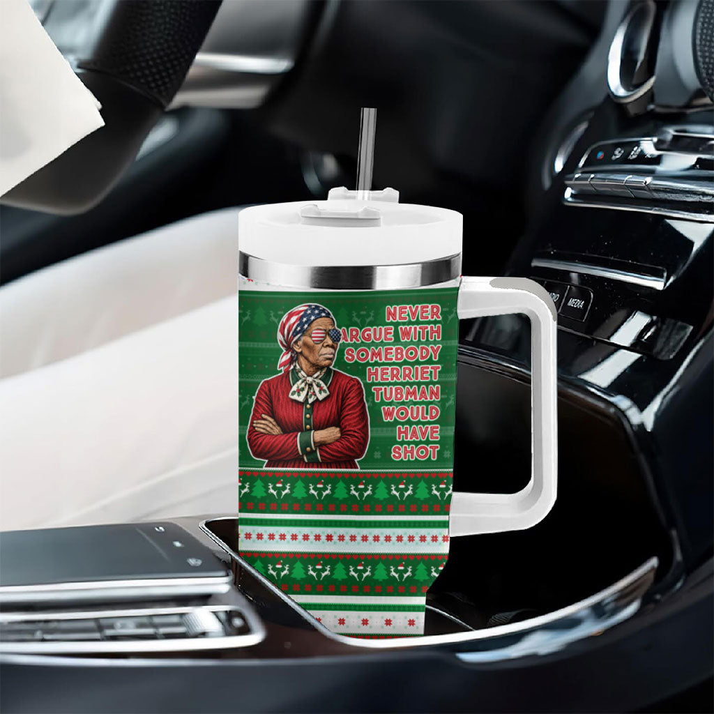 Harriet Tubman Christmas Tumbler With Handle Pattern African American