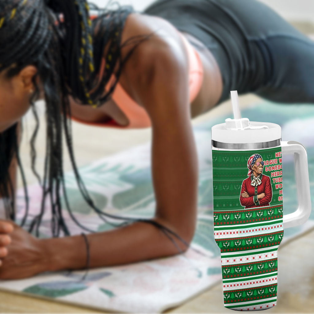Harriet Tubman Christmas Tumbler With Handle Pattern African American