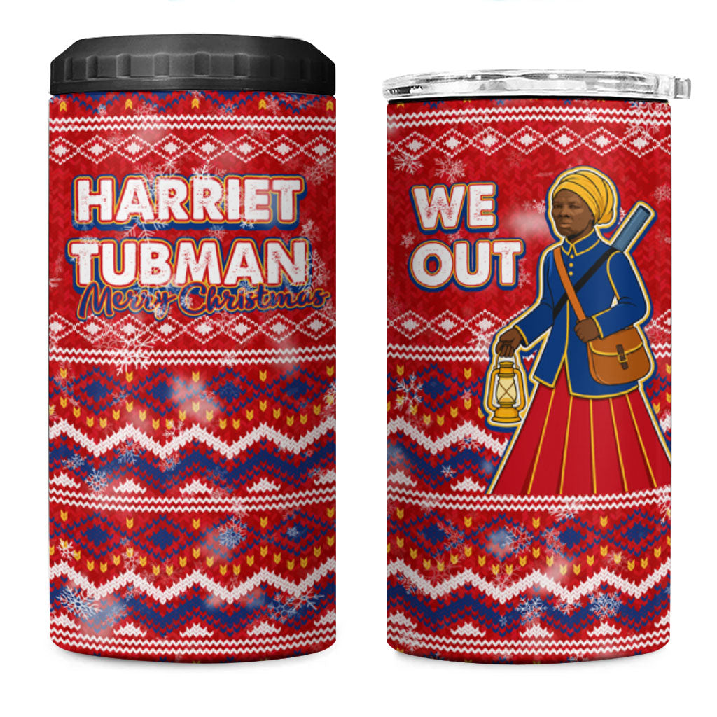 Harriet Tubman Christmas 4 in 1 Can Cooler Tumbler Pattern We Out African American