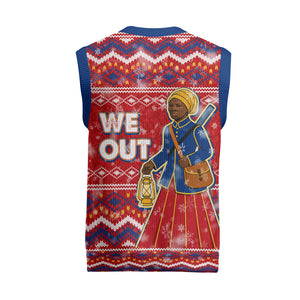 Harriet Tubman Christmas Knitted V-Neck Vest Pattern We Out African American