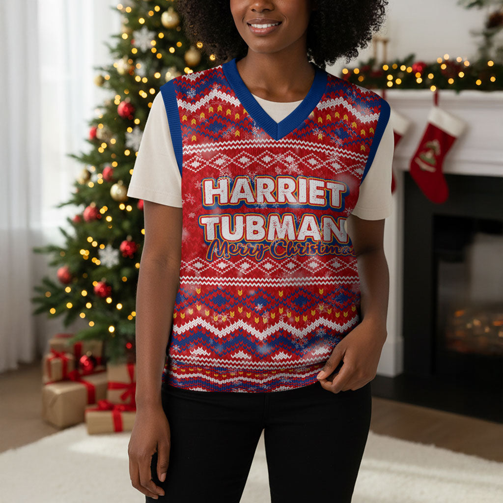 Harriet Tubman Christmas Knitted V-Neck Vest Pattern We Out African American