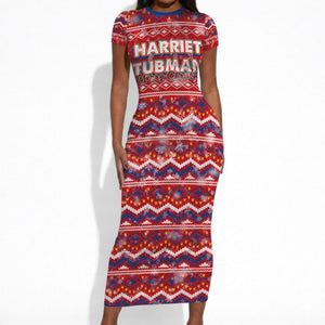 Harriet Tubman Christmas Short Sleeve Bodycon Dress Pattern We Out African American