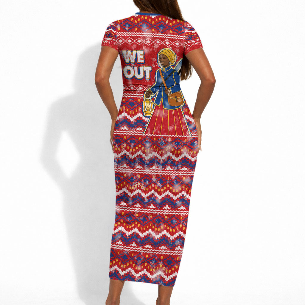 Harriet Tubman Christmas Short Sleeve Bodycon Dress Pattern We Out African American