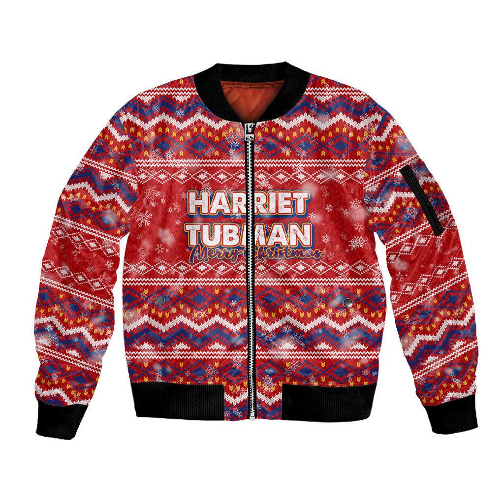 Harriet Tubman Christmas Sleeve Zip Bomber Jacket Pattern We Out African American