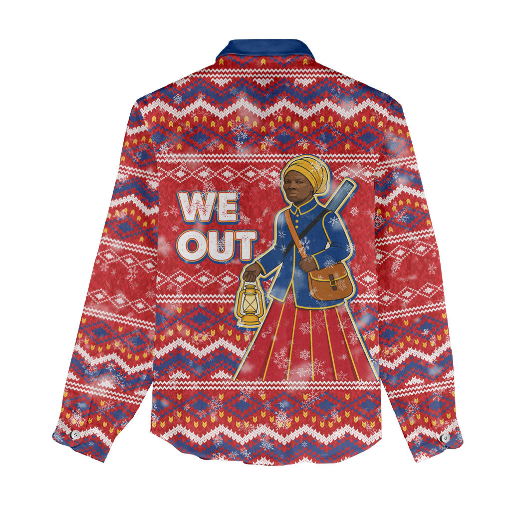Harriet Tubman Christmas Women Casual Shirt Pattern We Out African American