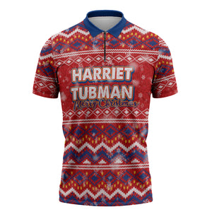 Harriet Tubman Christmas Zipper Polo Shirt Pattern We Out African American