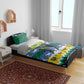 Gabon Christmas Bedding Set Black Panthers Carrying Tree and Snowflake - African Pride
