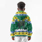 Gabon Christmas Kid Hoodie Black Panthers Carrying Tree and Snowflake - African Pride