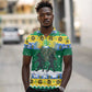 Gabon Christmas Polo Shirt Black Panthers Carrying Tree and Snowflake - African Pride