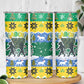 Gabon Christmas Skinny Tumbler Black Panthers Carrying Tree and Snowflake - African Pride