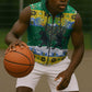 Gabon Christmas Sleeveless Zip Hoodie Black Panthers Carrying Tree and Snowflake - African Pride