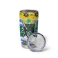 Gabon Christmas Tumbler Cup Black Panthers Carrying Tree and Snowflake - African Pride