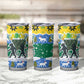 Gabon Christmas Tumbler Cup Black Panthers Carrying Tree and Snowflake - African Pride