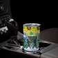 Gabon Christmas Tumbler Cup Black Panthers Carrying Tree and Snowflake - African Pride