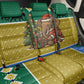 Gabon Christmas Back Car Seat Cover Pixel Art Elephant Santa Christmas Tree and Flag - African Pride