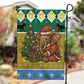 Gabon Christmas Garden Flag Pixel Art Elephant Santa Christmas Tree and Flag - African Pride