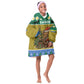 Gabon Christmas Kid Wearable Blanket Hoodie Pixel Art Elephant Santa Christmas Tree and Flag - African Pride