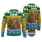 Gabon Christmas Ugly Christmas Sweater Pixel Art Elephant Santa Christmas Tree and Flag - African Pride