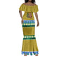 Gabon Christmas Mermaid Dress Pixel Art Elephant Santa Christmas Tree and Flag - African Pride