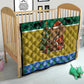 Gabon Christmas Quilt Pixel Art Elephant Santa Christmas Tree and Flag - African Pride