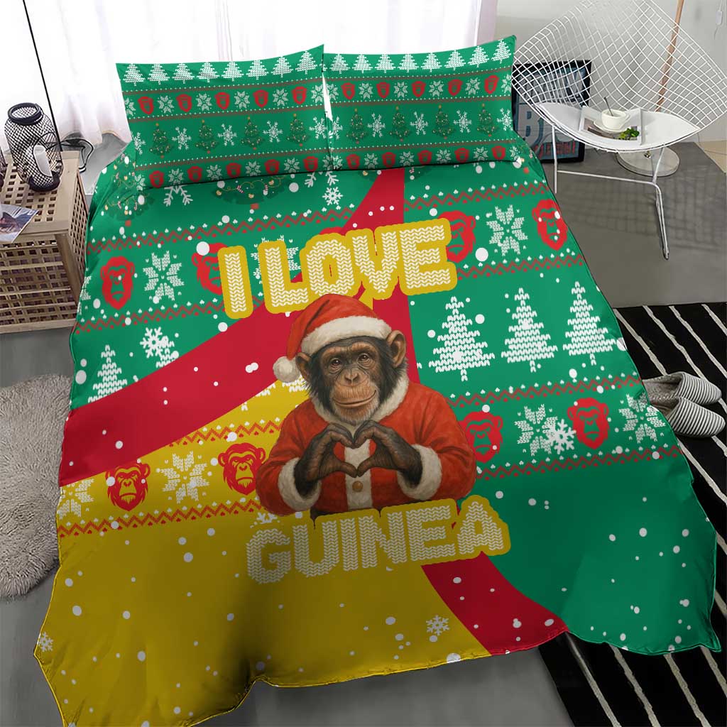 Guinea Christmas Bedding Set Santa Chimpanzee Heart Hands and Snowflake - African Pride