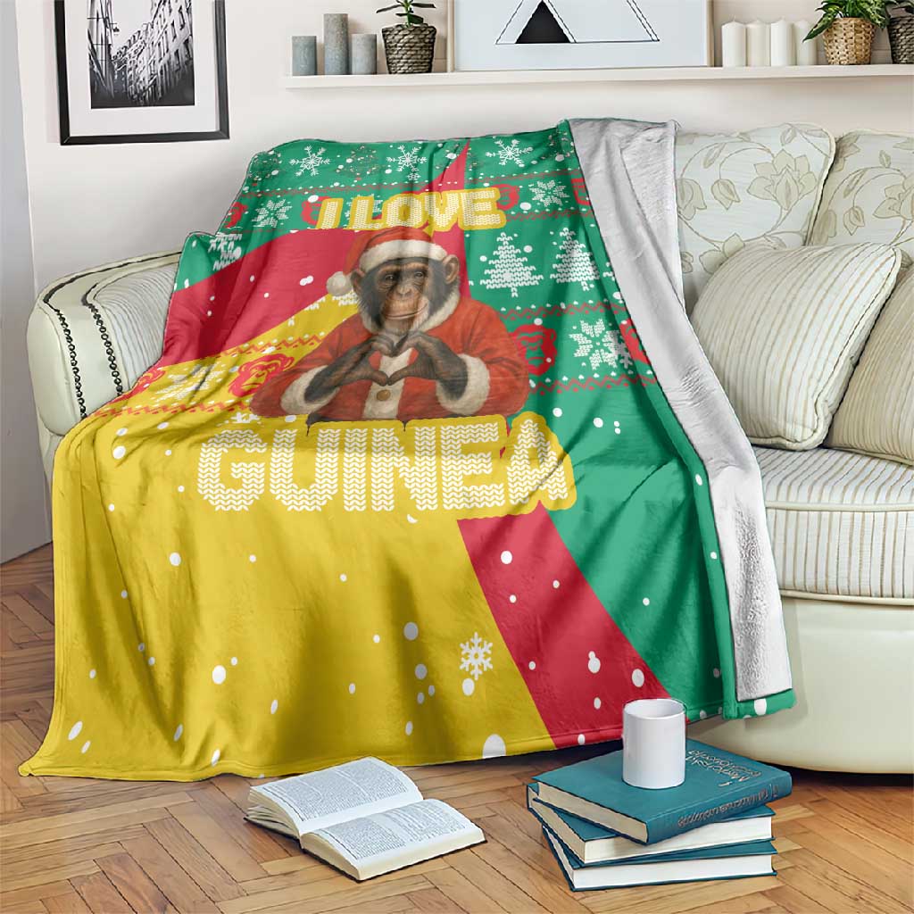 Guinea Christmas Blanket Santa Chimpanzee Heart Hands and Snowflake - African Pride