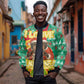 Guinea Christmas Bomber Jacket Santa Chimpanzee Heart Hands and Snowflake - African Pride