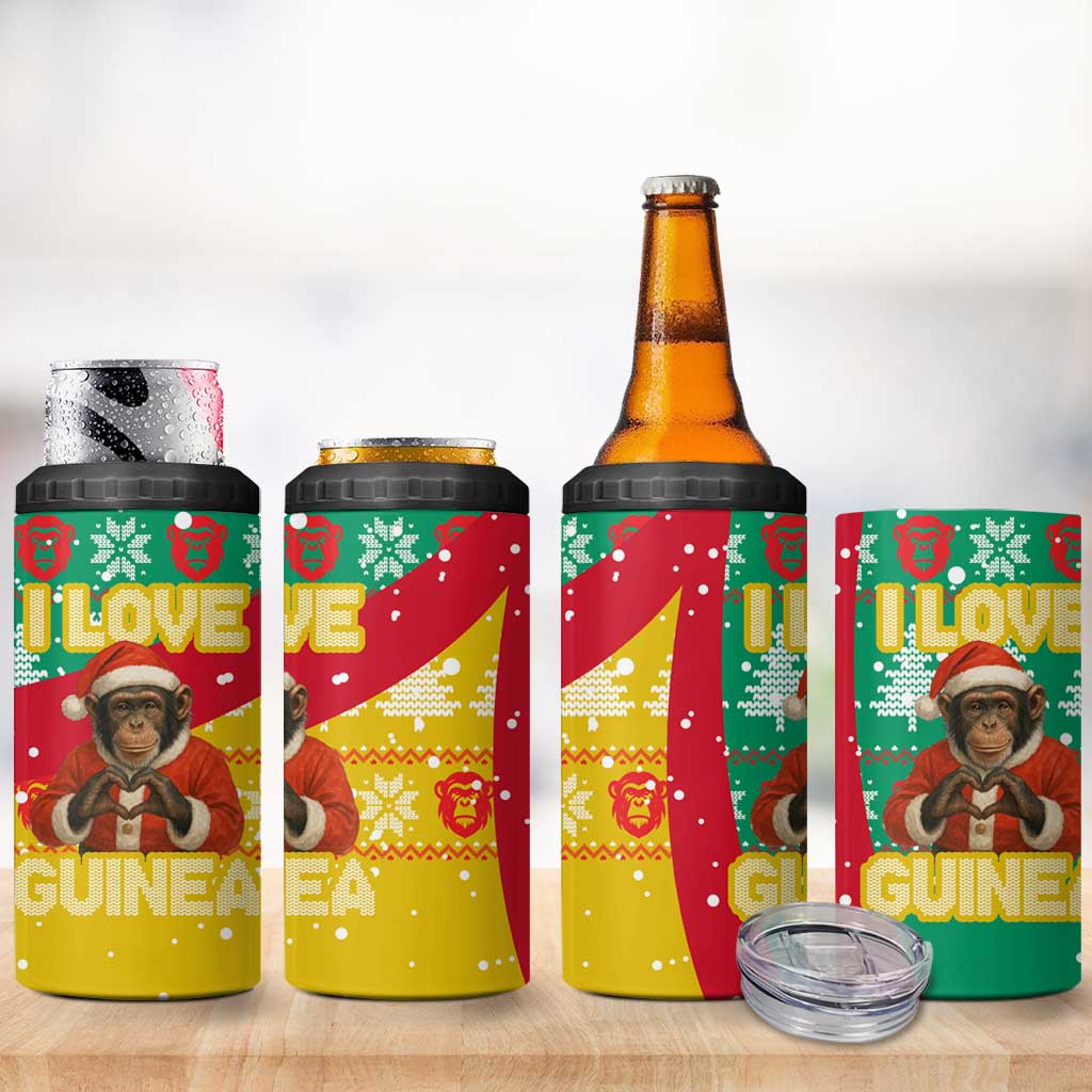Guinea Christmas 4 in 1 Can Cooler Tumbler Santa Chimpanzee Heart Hands and Snowflake - African Pride